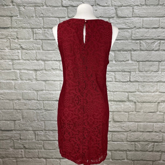 Miami Red Lace Cutout Neckline Dress - Picture 5 of 5